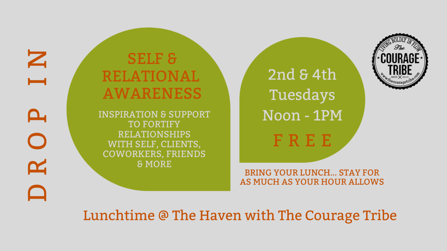 Self and Relational Awareness Drop-In Circle: Lunchtime With Courage Tribe