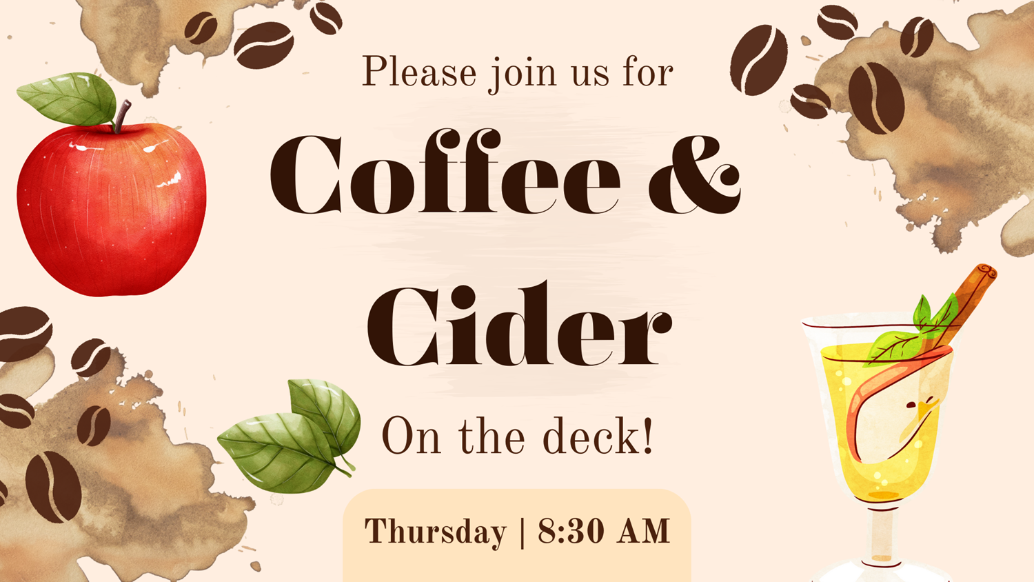 Coffee & Cider Downstairs/Deck