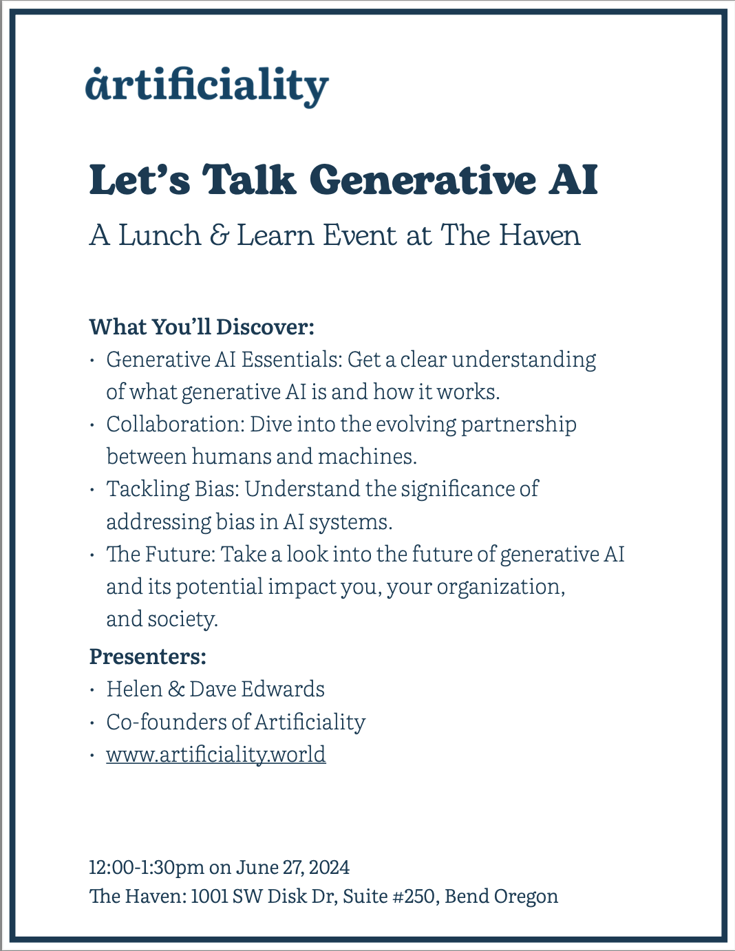 Let's Talk Generative AI- Lunch and Learn