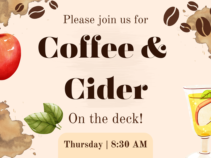 Coffee & Cider Downstairs/Deck