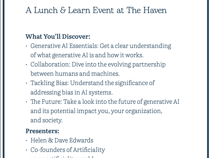 Let's Talk Generative AI- Lunch and Learn